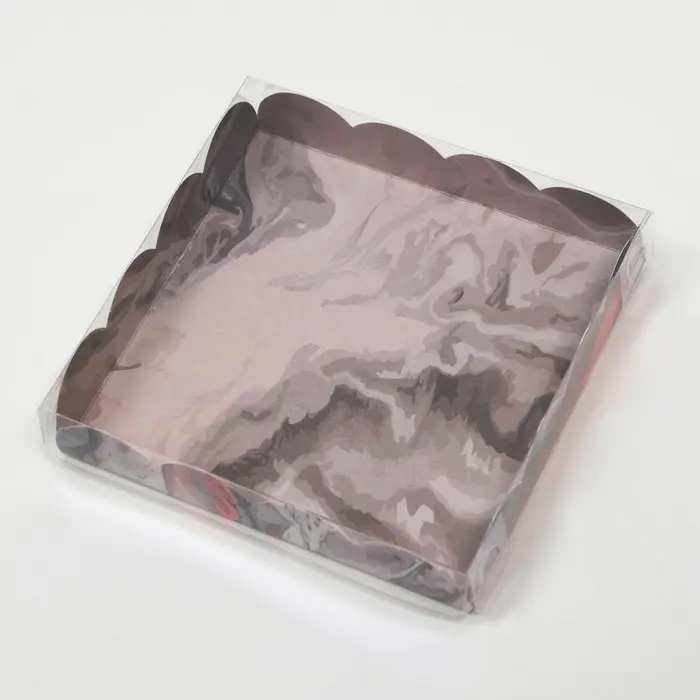 Коробочка для печенья, "Мраморные реки", 15 х 15 х 3 см