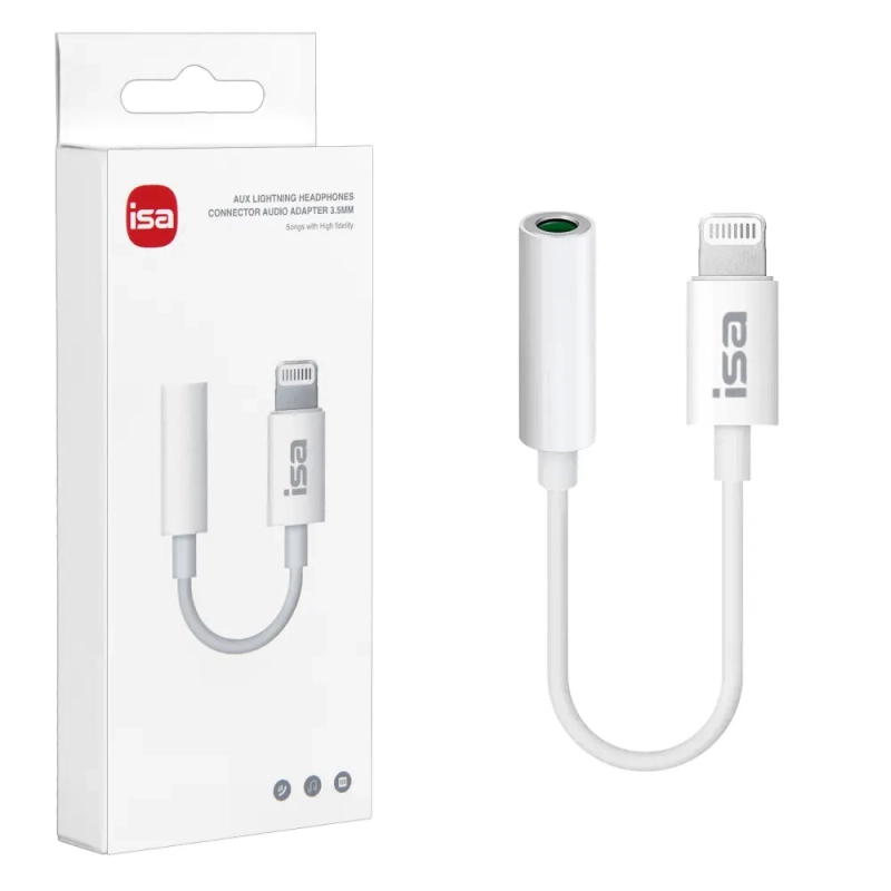 Переходник AC-01 Lightning на 3,5mm Jack 10 см ISA