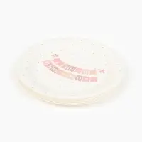 Тарелка одноразовая бумажная &laquo;С Днём рождения&raquo; гирлянда, белая, 18 см