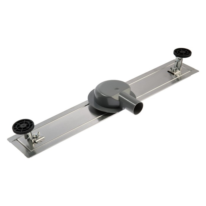 Трап ZEIN engr, c флaнцeм свободного вращ 360&deg;, 7*60 см, d=40/50 мм, нерж сталь, сатин