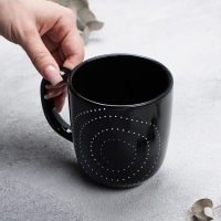 Кружка керамическая &laquo;Орнамент&raquo;, 450 мл, цвет чёрный