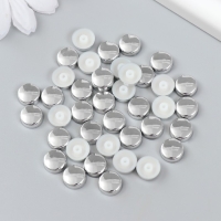 Декор для творчества пластик "Круг" набор 40 шт серебро 1х1х0,3 см