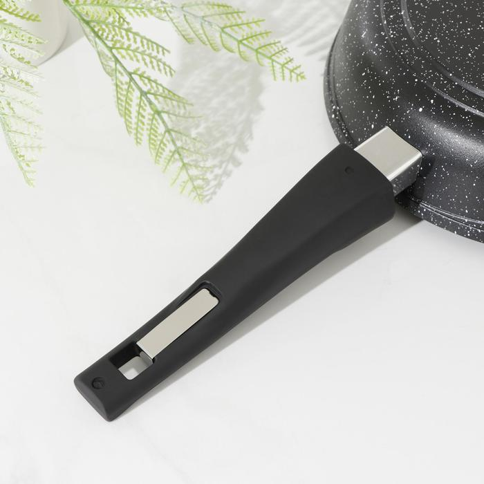 Сковорода &laquo;Гранит Black&raquo; Induction Pro, d=26 см, съёмная ручка, антипригарное покрытие, чёрный