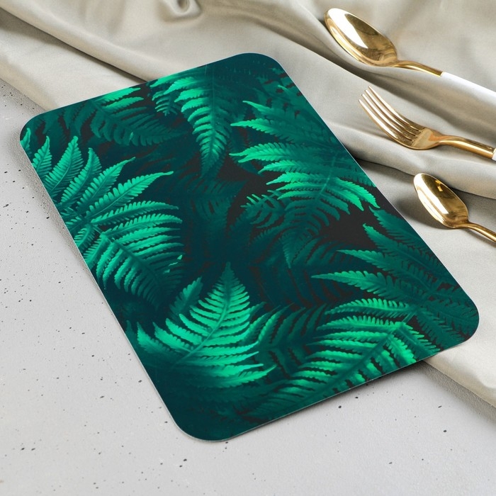 Доска разделочная пластиковая &laquo;Папоротник&raquo;, пластик, 30&times;20 см