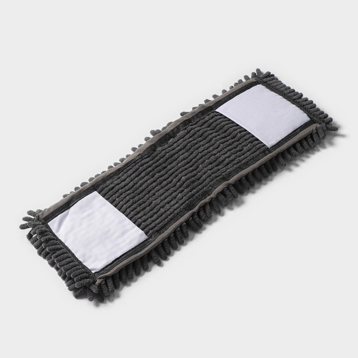 Насадка для плоской швабры Доляна, микрофибра букли, 43&times;13 см, цвет серый