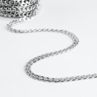 Цепочка для сумки, железная, 9,5 &times; 6,5 мм, 10 &plusmn; 0,5 м, цвет серебряный