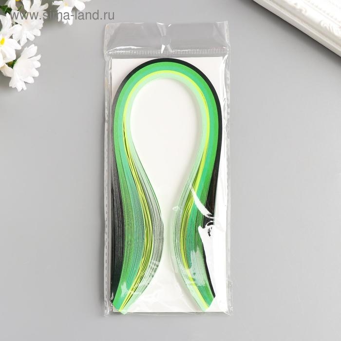 Полоски для квиллинга 100 полосок плотность 120 гр "Зелёный градиент" ш. 0,5 см дл. 39 см