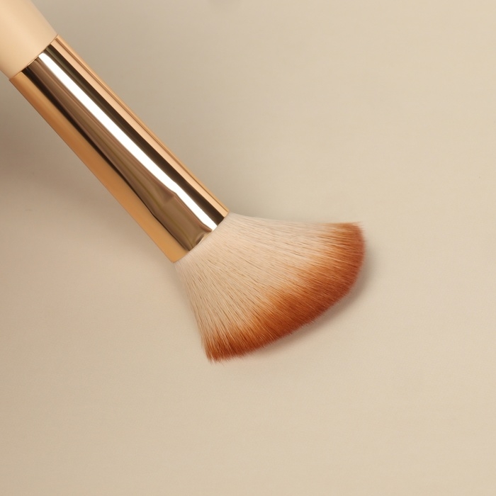 Набор кистей для макияжа &laquo;Франция&raquo;, 7 предметов, чехол на кнопке, цвет бежевый/коричневый