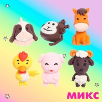 Игровой набор ластиков &laquo;Зверята&raquo;, 6 шт., МИКС