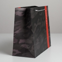 Пакет подарочный ламинированный горизонтальный, упаковка, &laquo;С 23 февраля&raquo;, ML 27 х 23 х 11,5 см