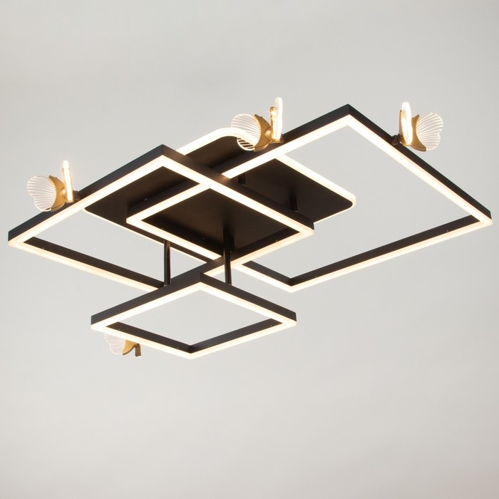 Люстра "Бабочки Тетра" 108Вт LED 3000-6000К черный 75х75х15см BayerLux