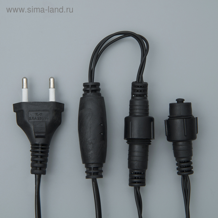 Гирлянда &laquo;Бахрома&raquo; 3 &times; 0.9 м, IP44, УМС, тёмная нить, 232 LED, свечение тёплое белое, 220 В