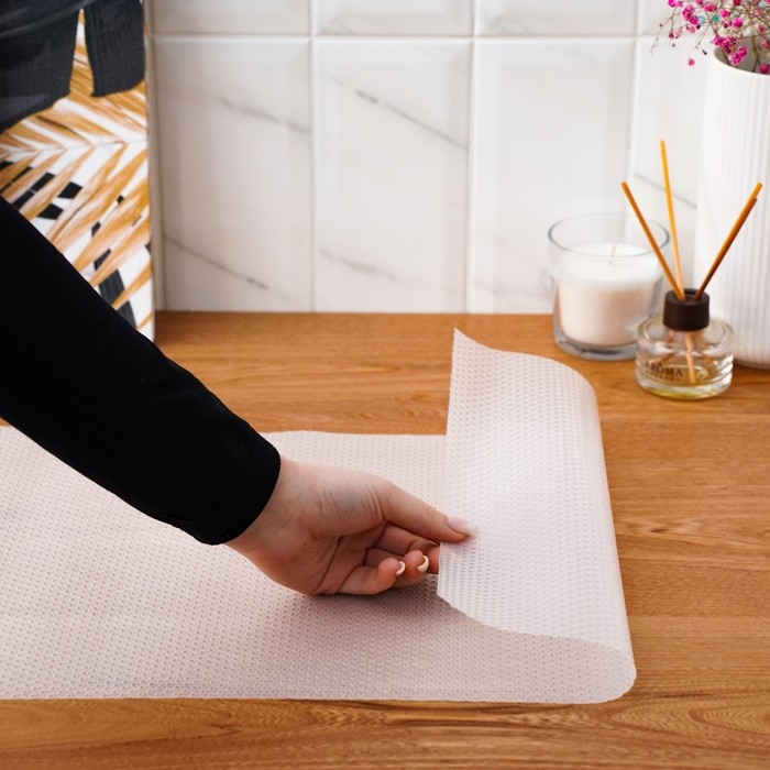 Коврик противоскользящий Доляна &laquo;Круги&raquo;, 30&times;150 см, прозрачный