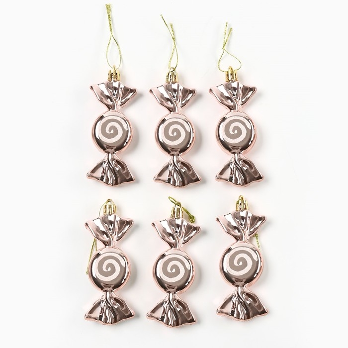 Ёлочные игрушки новогодние &laquo;Новый год: Конфетки&raquo;, цвет розовый