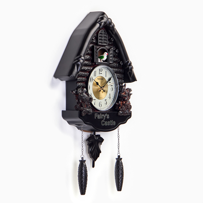 Часы настенные интерьерные большие с кукушкой "Белочки", бесшумные, 53 х 7 х 35 см