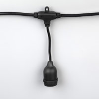 Гирлянда &laquo;Ретро белт-лайт&raquo; со свесами 10 и 20 см, 10 м, IP54, УМС, 2W, тёмная нить, шаг 50 см, Е27 (без ламп), 220 В