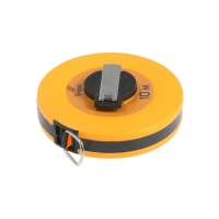 Рулетка геодезическая ТУНДРА, фиберглассовая лента, закрытый корпус, 10 м х 13 мм