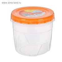 Банка для хранения продуктов, пластиковая, 1 л, прозрачная, крышка МИКС