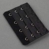 Застёжка-удлинитель для бюстгальтера, 3 ряда 4 крючка, 5 &times; 7,5 см, 3 шт, цвет белый/бежевый/чёрный