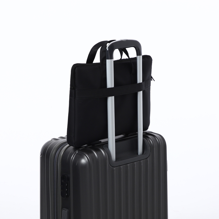 Сумка для ноутбука на молнии, наружный карман, цвет чёрный