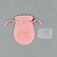Мешок замшевый  &laquo;С любовью&raquo;, красный, тиснение, 9 &times; 12 см