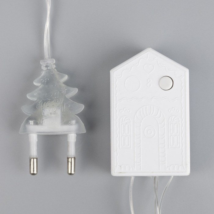 Гирлянда &laquo;Нить&raquo; 4 м с насадками &laquo;Шарик с орнаментом&raquo;, IP20, прозрачная нить, 20 LED, свечение белое, 8 режимов, 220 В