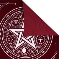 Скатерть для гадания бархатная на Хэллоуин &laquo;Пентаграмма&raquo;, 50х50 см, бордовая, 16+