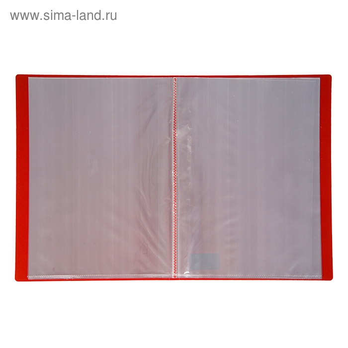 Папка с 30 вкладышами А4, 500 мкм, Calligrata, текстура "песок", красная