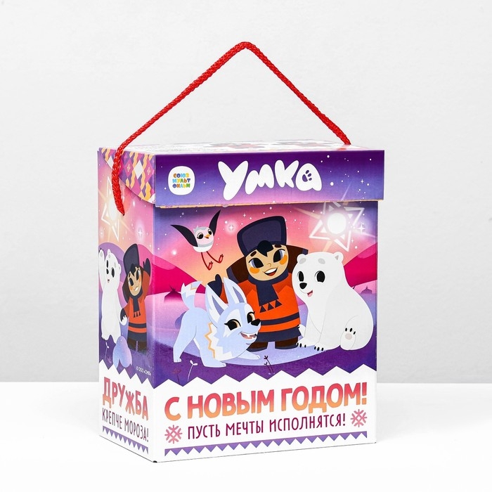 Новый год. Коробка подарочная складная "Умка" 19,8 х 12 х 24,3 см.