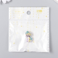 Бусина для творчества металл "Сердце с сердечками" серебро, эмаль 1.1 см