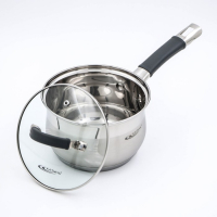 Ковш &laquo;Ирида&raquo;, 1,9 л, d=16 см, стеклянная крышка, капсульное дно, пластиковая ручка, индукция