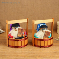 Оберег - домовой "Семен в бочке", h = 23 см, d = 19, микс