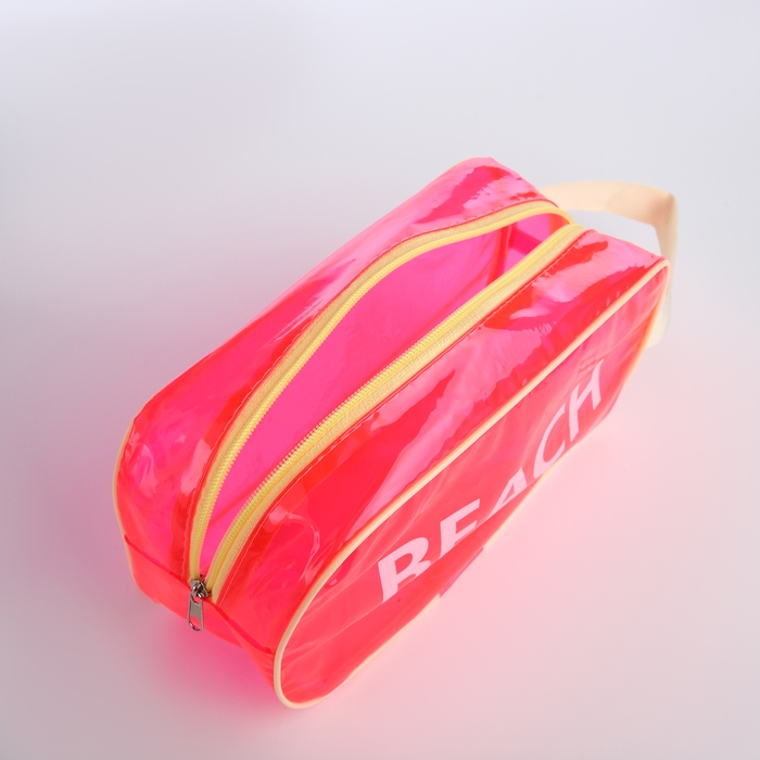 Косметичка на молнии, цвет малиновый