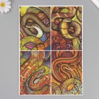 Набор декупажных карт 6 шт &laquo;Девушки и змеи&raquo;, плотность 45 гр/м2, формат А4