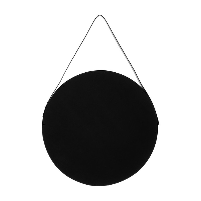 Зеркало настенное Black Leather, круглое, d = 52 см, на кожаном ремне