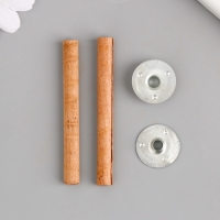 Фитиль для свечи дерево с металлическим держателем круглый набор 2 шт 0,6х6,5 см