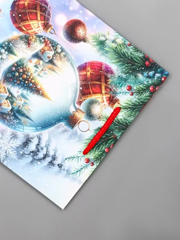 Пакет подарочный новогодний ламинированный, &laquo;Ёлка в шаре&raquo; , 18&times;10&times;22.3 см