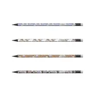 Карандаш чернографитный, ErichKrause &laquo;Tulips&raquo;, HB, грифель d=2.2 мм, с ластиком, дерево, трeхгранный с принтом, в тубусе, микс