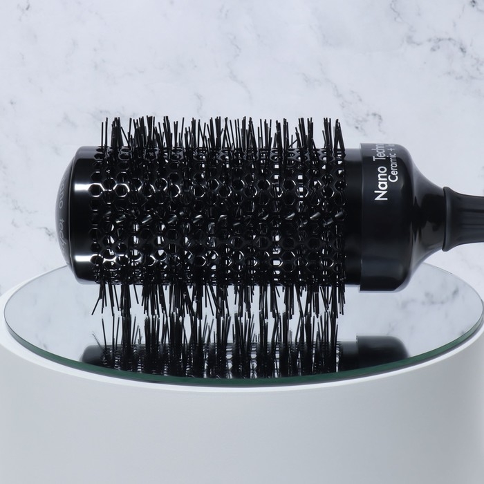 Брашинг &laquo;Premium&raquo;, вентилируемый, прорезиненная ручка, d = 5,3/7 &times; 28,7 см, цвет чёрный