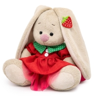 Мягкая игрушка "Зайка Ми в красном платье и с земляничкой", 15 см SidX-656