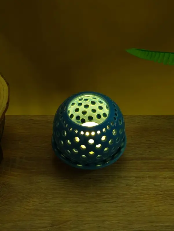 Аромалампа &laquo;Шар&raquo;, 9.5&times;9.5&times;9 см, керамика, голубая