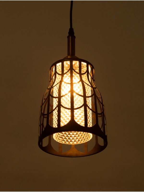 Светильник "Волны" 1х40Вт Е27 черный/золото 16х16х21+100см