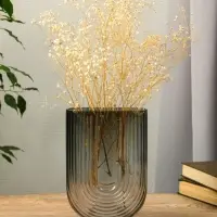 Ваза стекло настольная "Айрис" 23,5х17х7 см, серый