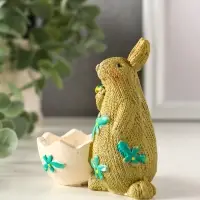 Сувенир полистоун подставка "Зайчики пасхальные" набор 2 шт 5,3х10х10 см