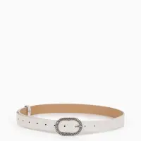 Ремень жен 05-01-02-01, Июнь2511, 2,9*0,3*110 см, винт, пряж металл, 1 прокол, белый
