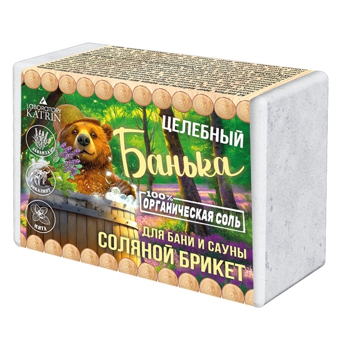 Соляной брикет для бани "Банька" целебный, 500 г