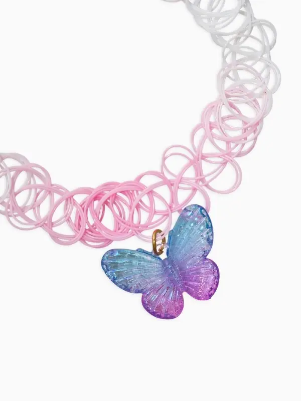 Бусы детские "Выбражулька" бабочки, чокер, цветные в золоте