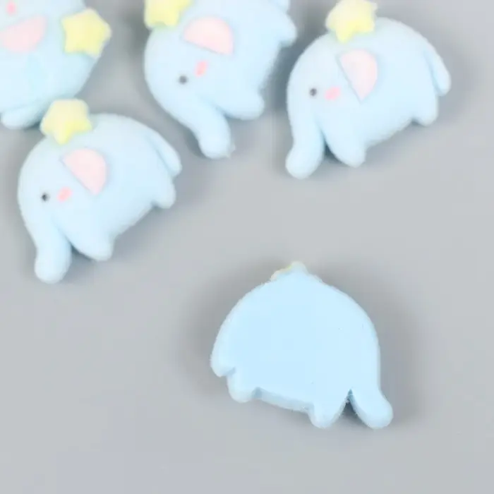 Декор для творчества бархатное напыление "Слонёнок со звёздочкой" 0,6х1,7х2,3 см