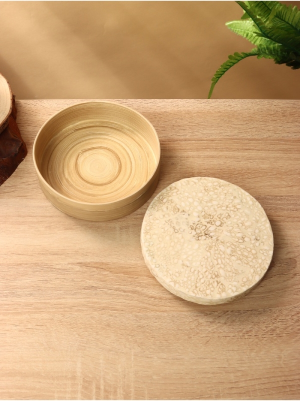 Банка для сыпучих продуктов 16х16х7,5 см, бамбук