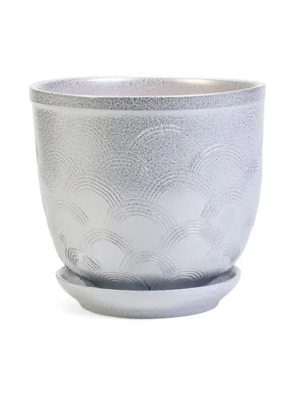 Горшок цветочный с поддоном 1,8 л, керамика  "Узор" (М)